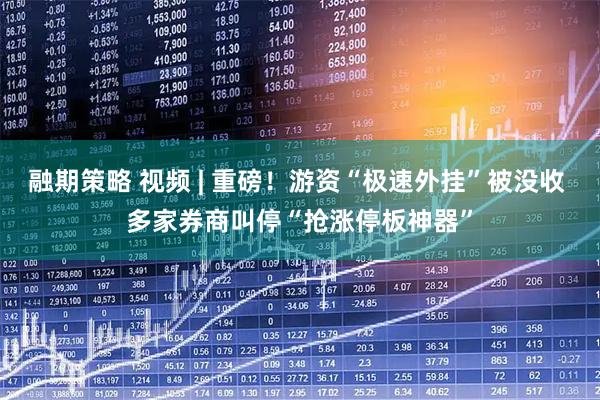 融期策略 视频 | 重磅！游资“极速外挂”被没收 多家券商叫停“抢涨停板神器”