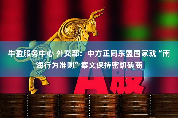 牛盈服务中心 外交部：中方正同东盟国家就“南海行为准则”案文保持密切磋商