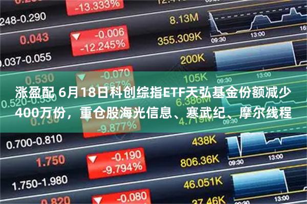 涨盈配 6月18日科创综指ETF天弘基金份额减少400万份，重仓股海光信息、寒武纪、摩尔线程