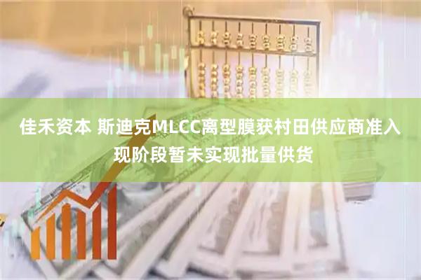 佳禾资本 斯迪克MLCC离型膜获村田供应商准入 现阶段暂未实现批量供货